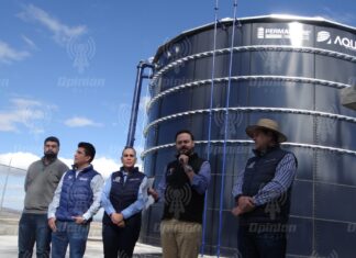 Supervisan avances de macrotanque de agua en cerro de Arandas