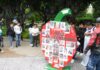 Reinstalan frente al palacio municipal la «fresa de la esperanza», que tiene foto de desaparecidos